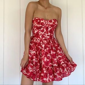🌹 Strapless Rose Print Dress 🌹